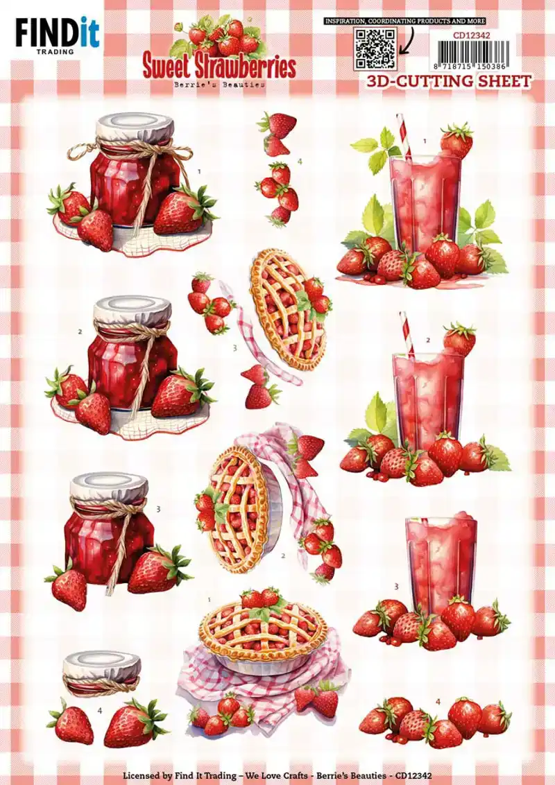 Berries Beauties sweet strawberries knipvelset Strawberry pie/ Sale