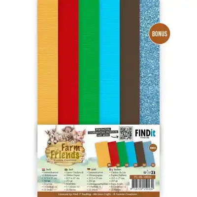 YC Farm Friends linen cardstock pack 4K