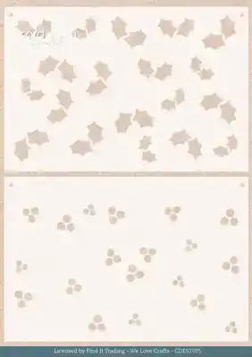 Card deco Floral Christmas Floral holly pattern