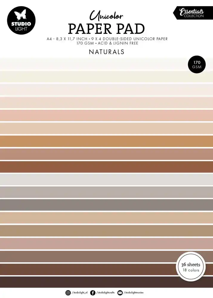 Studio Light - Essentials - Unicolor Paper Pad A4 - Naturals