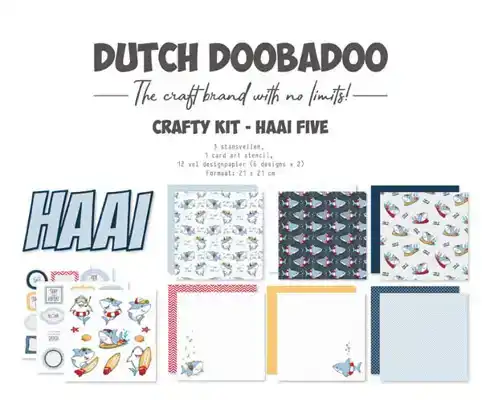 Dutch DooBaDoo craftykit haaifive 21x21cm