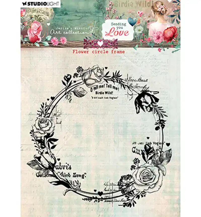 JMA Sending you love Clear stamps flower circle frame