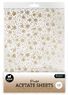 Studio Light Essentials Acetate Sheets Snowflakes Gold