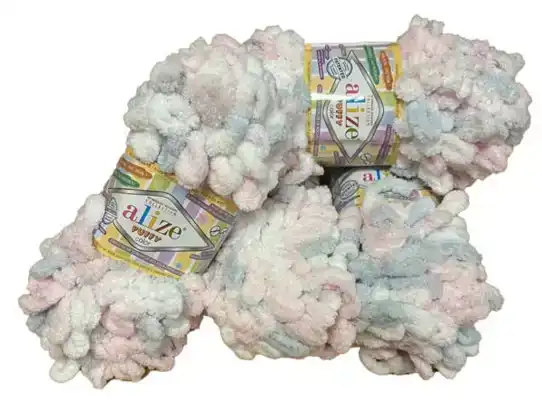 Puffy home deco deken 70x95 pakket wit grijs roze