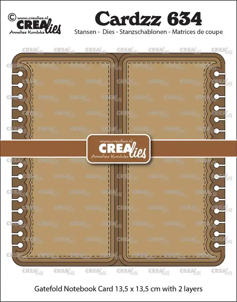 Crealies Cardzz Snijmal no. 634, Gatefold Notebook card vierkant