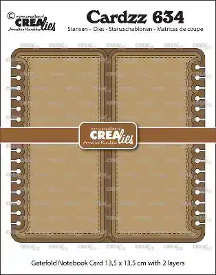 Crealies Cardzz Snijmal no. 634, Gatefold Notebook card vierkant