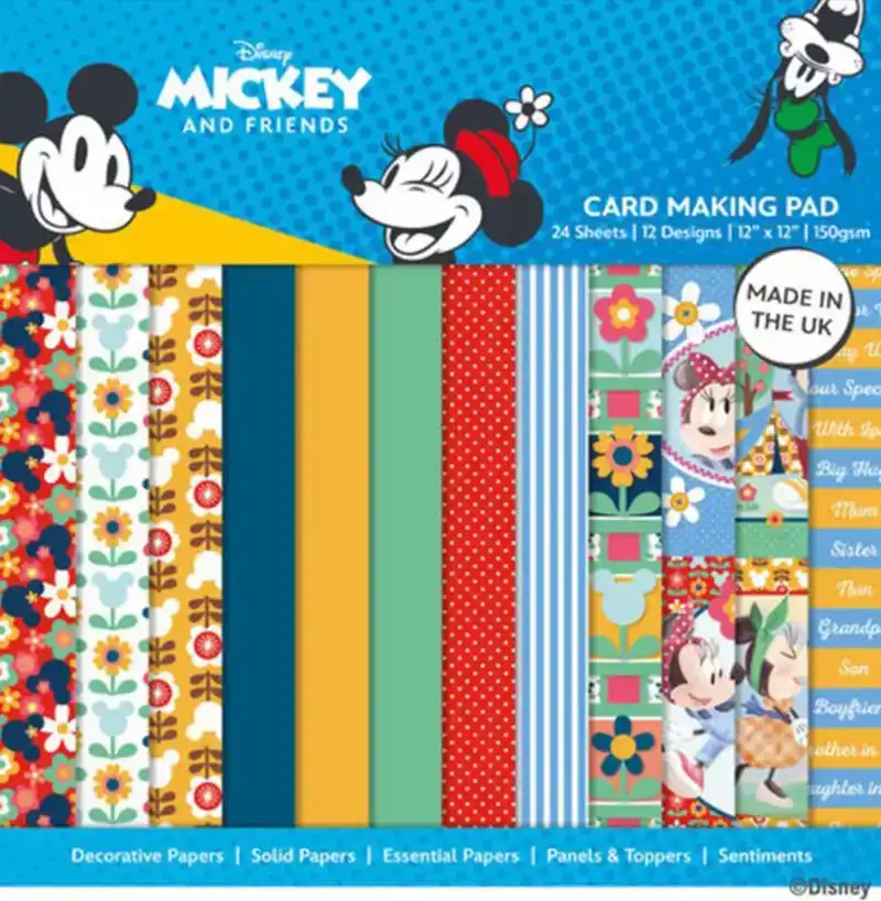 Disney Mickey & Minnie Mouse card making pad 24 vel30,5x30,5cm