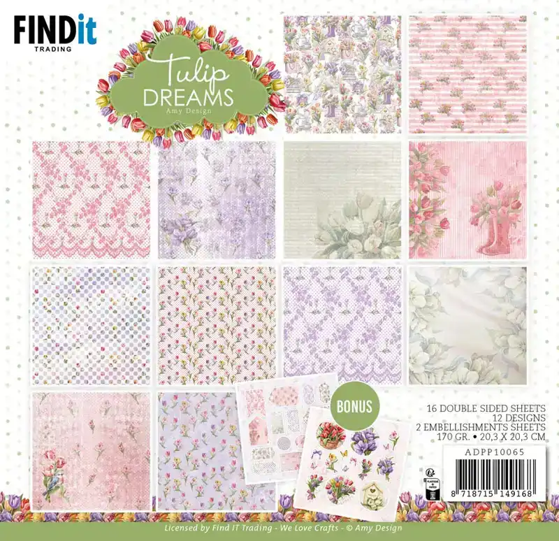 Paperpack - Amy Design - Tulip Dreams 20 x 20 cm