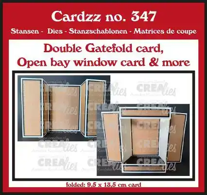 Crealies Cardzz stansen no. 347, Double Gatefold Card / Open Bay Window Card