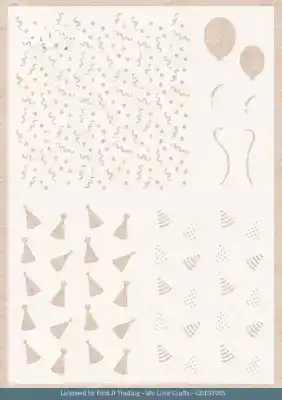 Mask stencil card deco essentials Teddy party