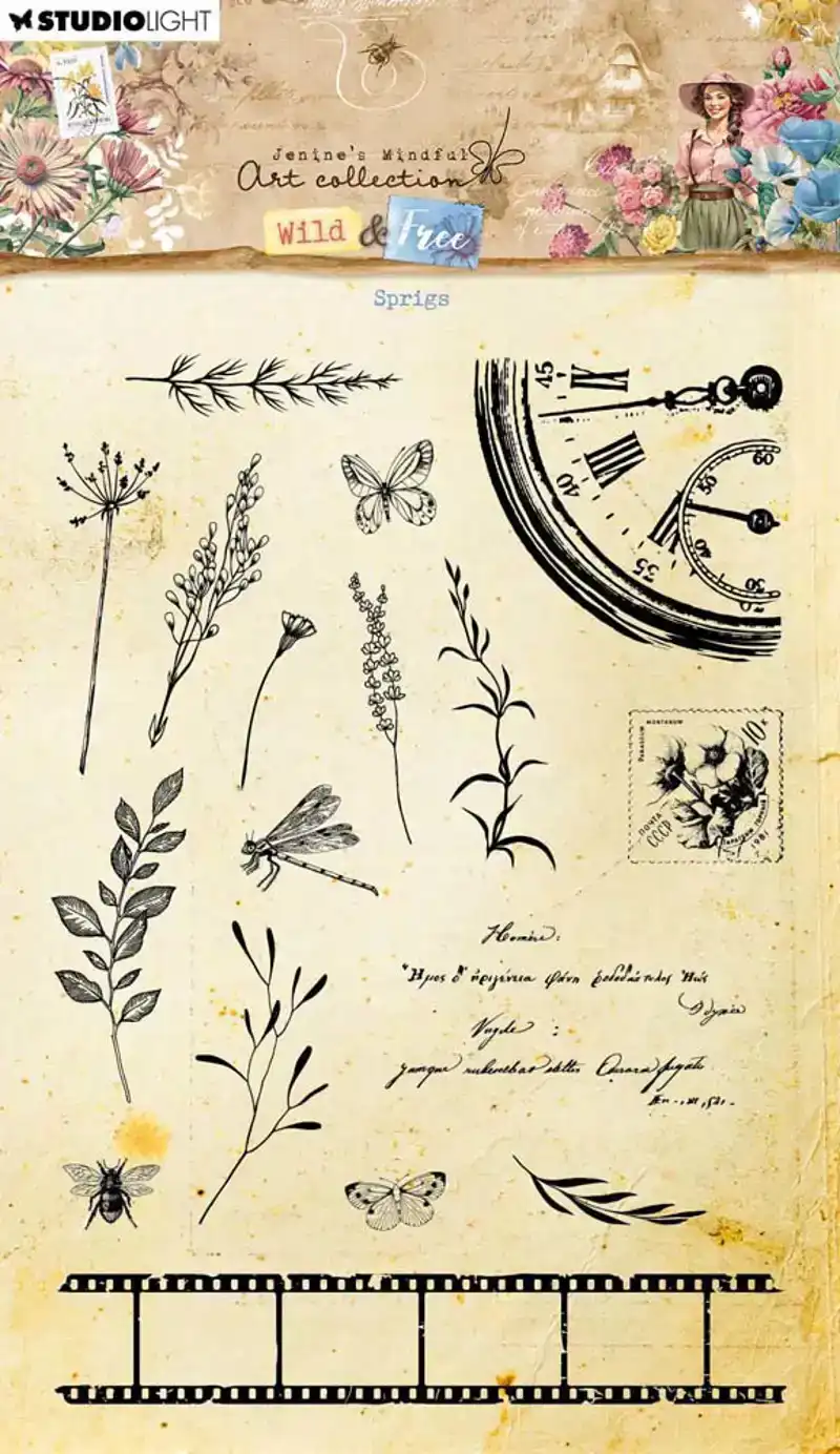 JMA wild and free clear stamp Sprigs