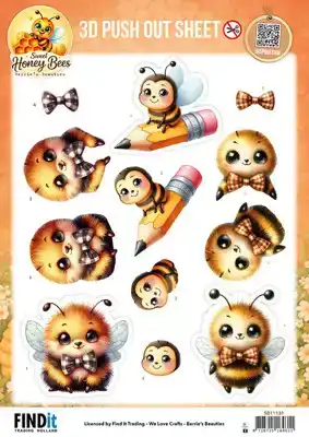 3D Pushout Sheet Berries Beauties Sweet Honey Bees Little Buzzers
