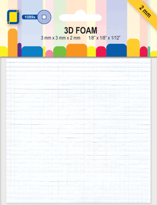 3D Foamblokjes 3x3x2mm