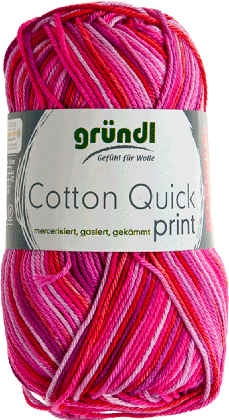 Cotton Quick Print 235 Fuchsia-Rood Multicolor 50 gram
