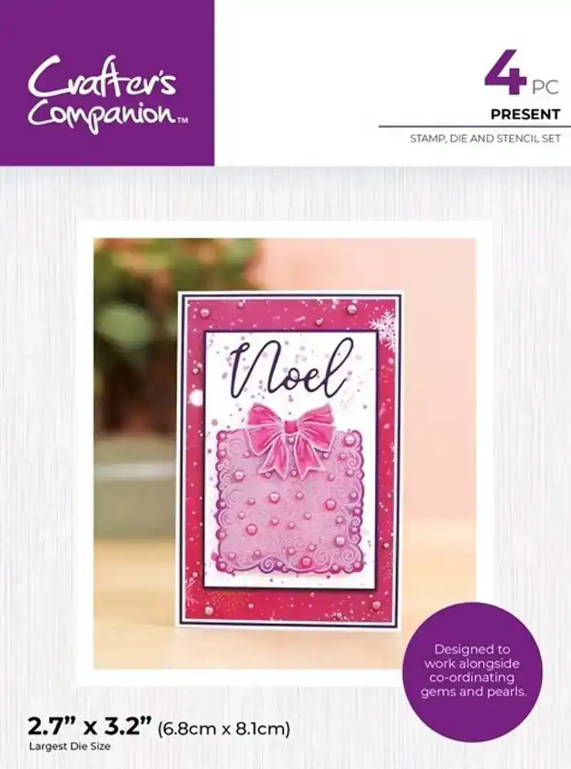 Crafter's companion stamp, die and stencil set -  present