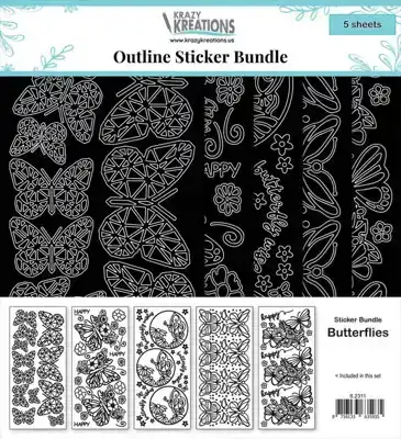 Outline sticker bundel Vlinders