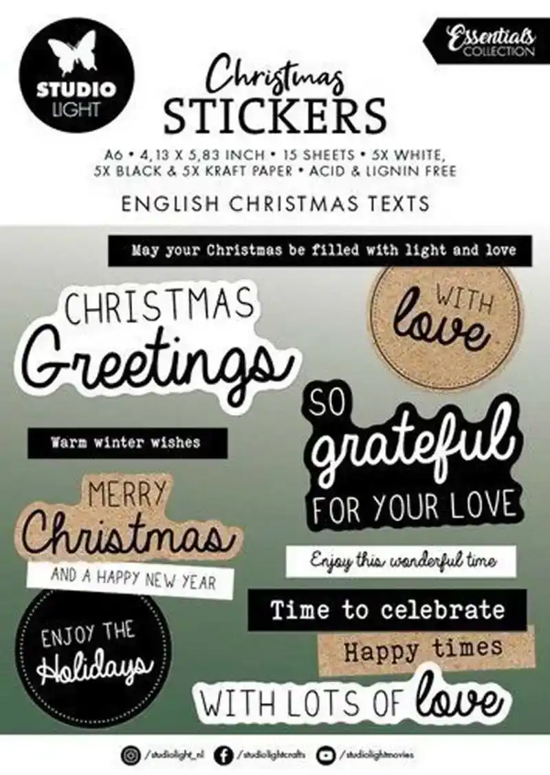 Studio Light sticker pad Engelse tekst