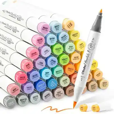 Ohuhu Honolulu B48 Mid-Tone Colors Alcohol Markers Dual Tip Set
