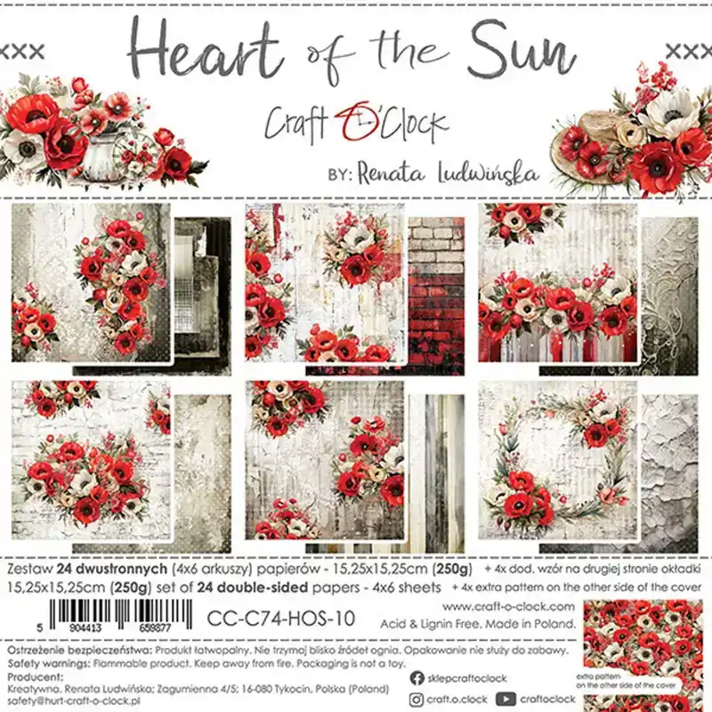 Craft O’Clock Heart of the Sun Papierpakket 15,25 x 15,25cm