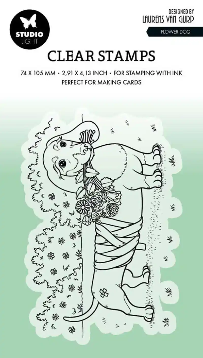 Studio Light Clear Stamp Flower Dog