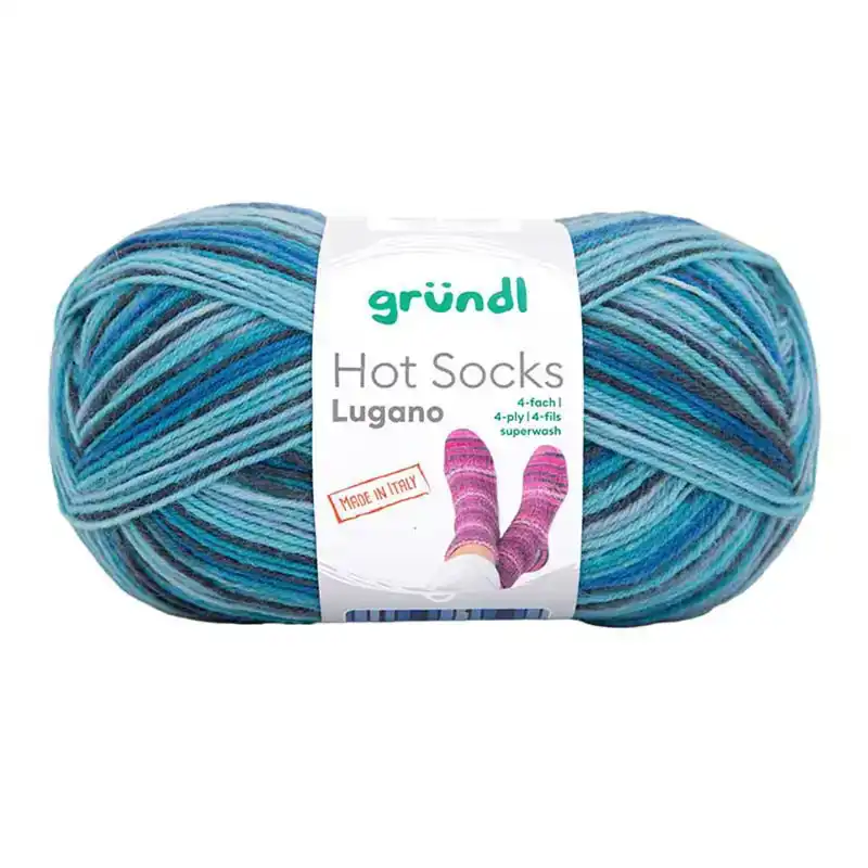Hot socks Lugano 4-kleur blauw