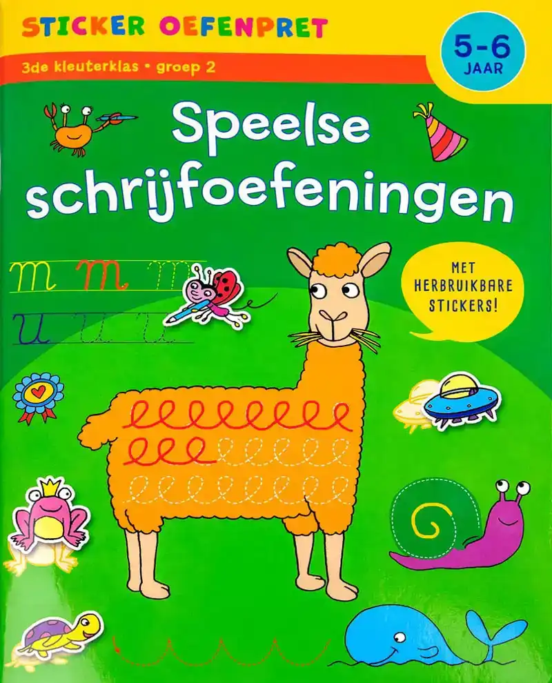 Oefenpret met stickers - Eerste schrijf spelletjes 5-6 jaar