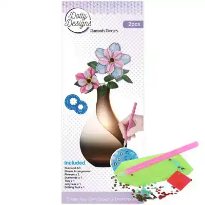 Dotty Design Diamonds Flowers Light Blue Pink
