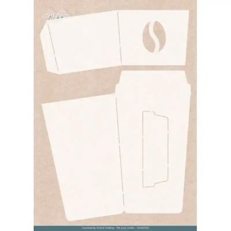 Folding card stencil coffe to go