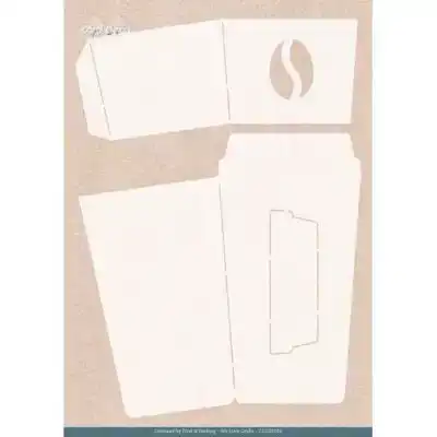 Folding card stencil coffe to go