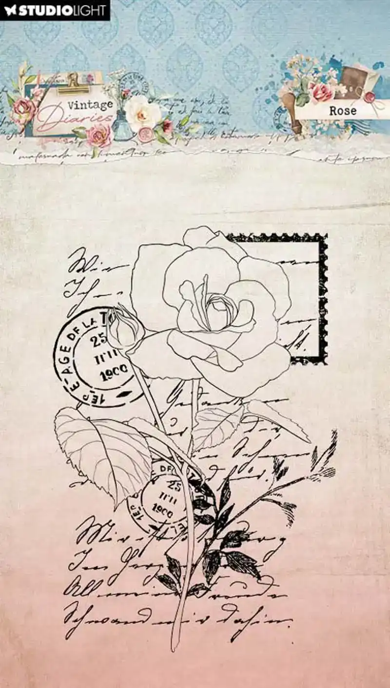 Vintage diaries Clear stamps rose