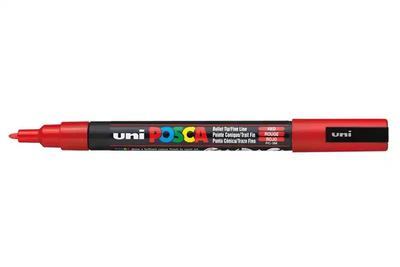 Posca verfmarker pc-3m rood fijn