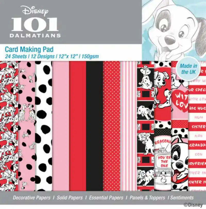 Disney 101 Dalmatiers card making pad 24 vel30,5x30,5cm