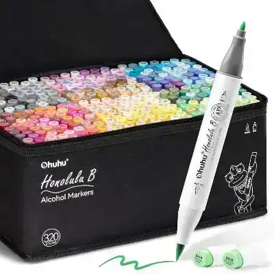 Ohuhu Honolulu B320 Colors Alcohol Markers Dual Tip Set