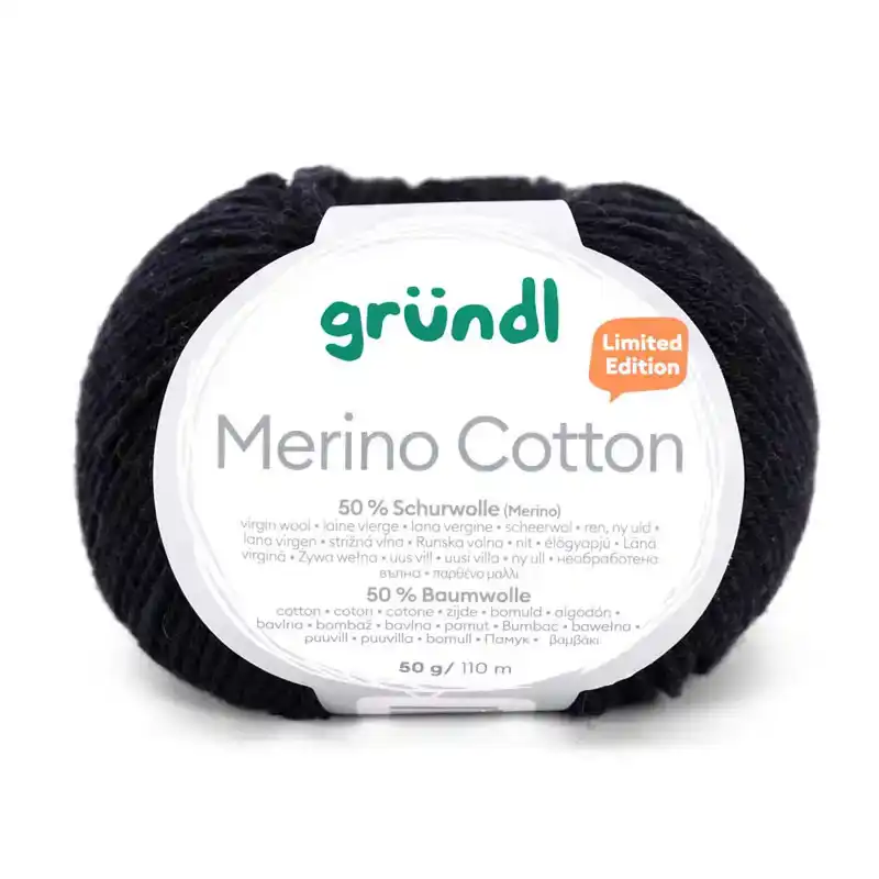 Merino katoen zwart