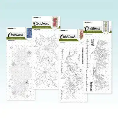 Studio Light Actie pakket Clear Stamps kerst Slimline
