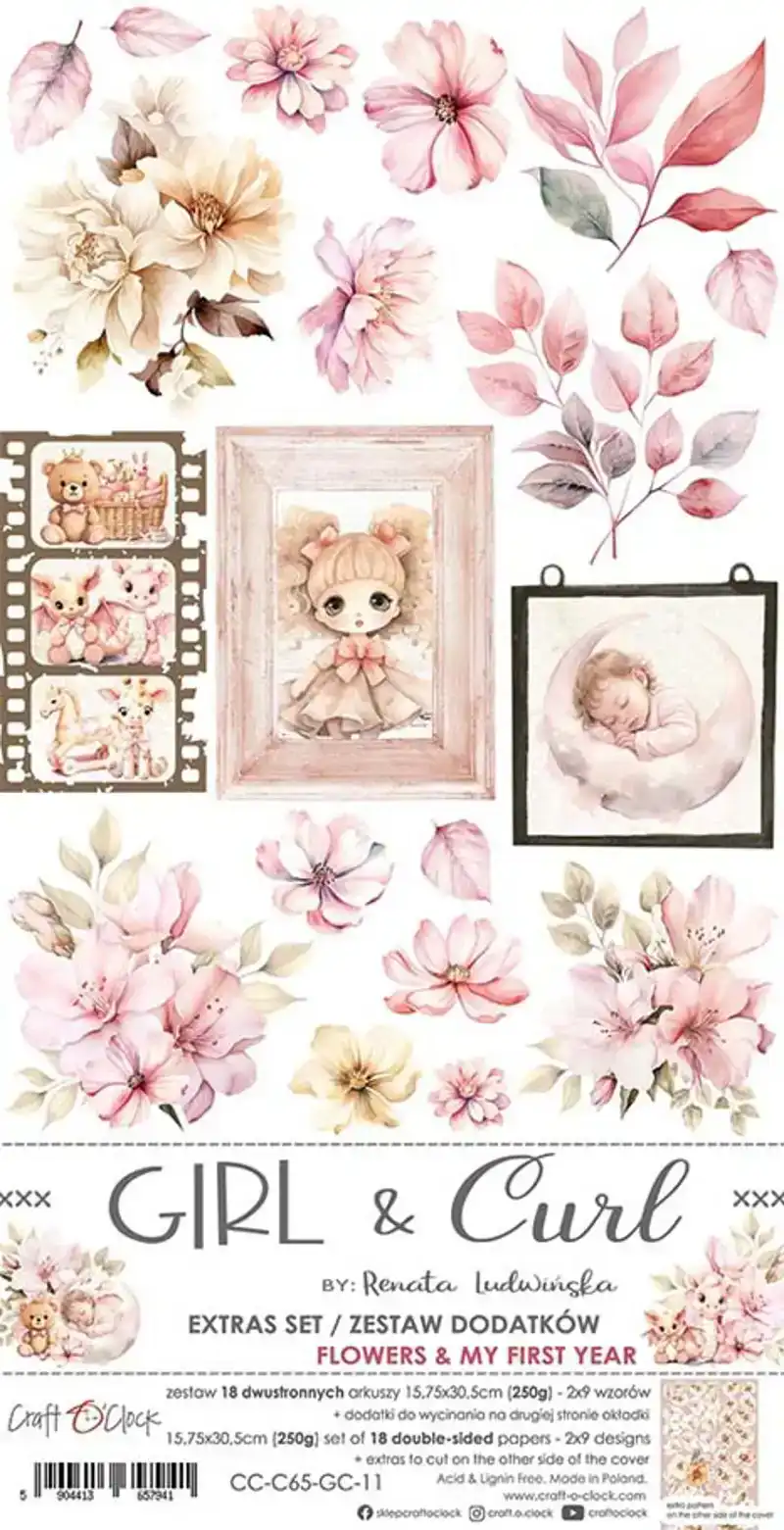 Craft o Clock Girl & Curl extra set flowers