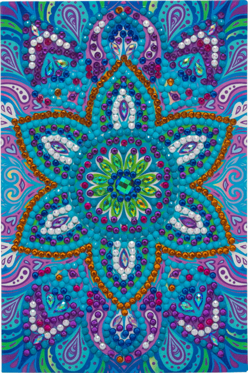 Crystal Card kit B3 blauwe mandala 10x15cm