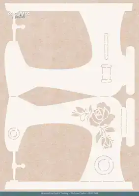 Stencil Card Deco Essentials Sewing Serenit Sewing Machine A4