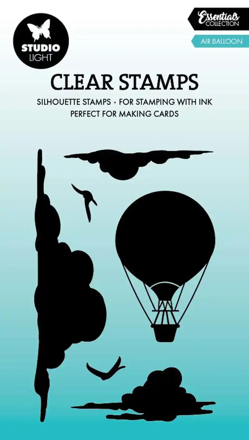 Clear stamp air balloon 62 x 93 x 3mm - 6 delig