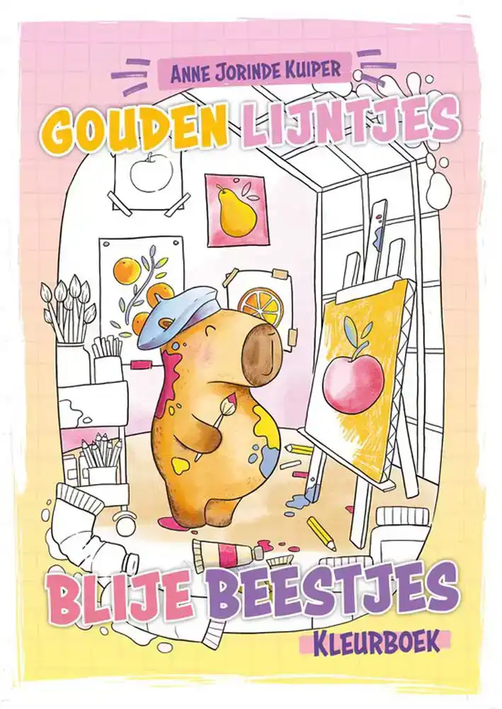 Gouden Lijntjes Blije Beestjes Kleurboek