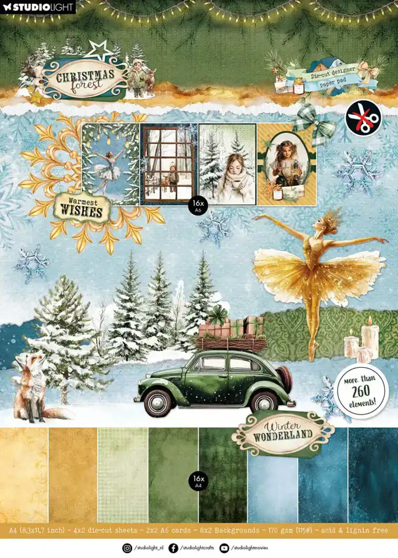 Studio Light Christmas Forest Stansvellen DIY papier