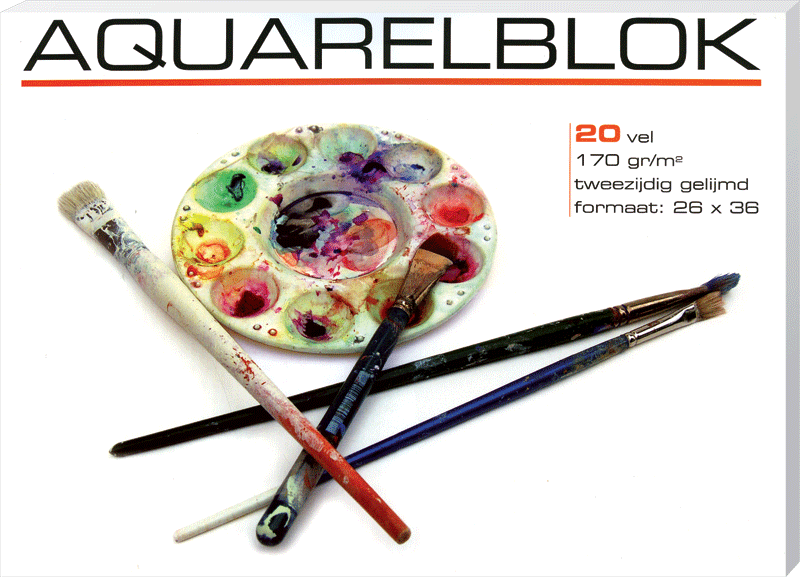Aquarelblok middel 26x36 cm