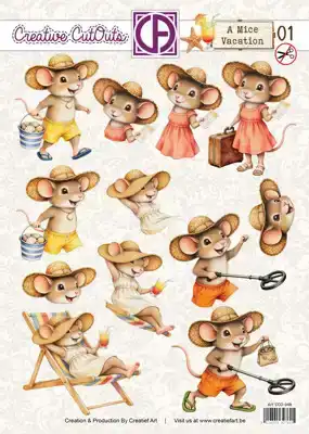 Creatief Art 3D Doordrukvel A Mice Vacation 01
