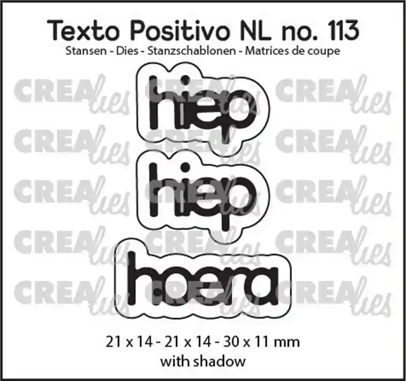 Crealies Hiep hiep hoera