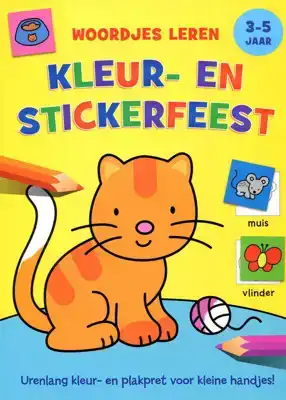 Kleur- en stickerfeest woordjes leren 3-5 jaar