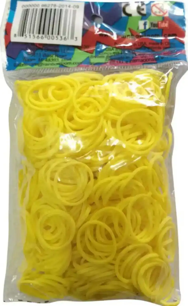 Rainbow loom elastiekjes geel