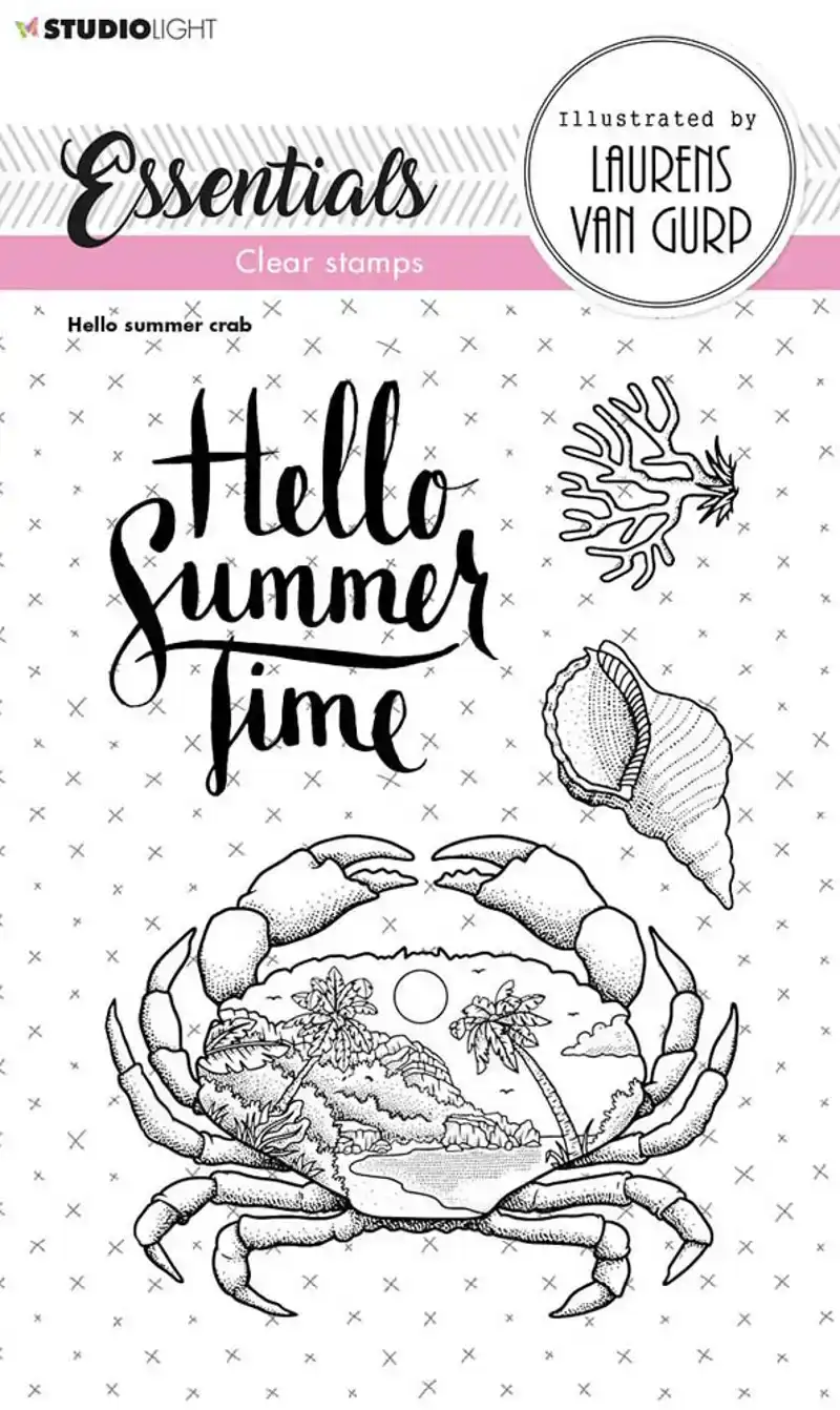 Clear stamp hello summer Studio Light nr.254