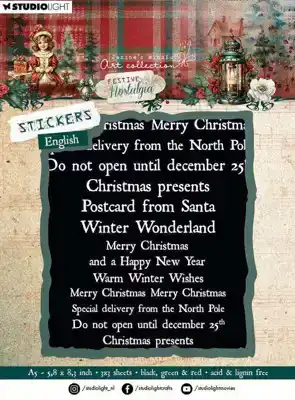 JMA sticker sheets black/red/green - English Festive Nostalgia