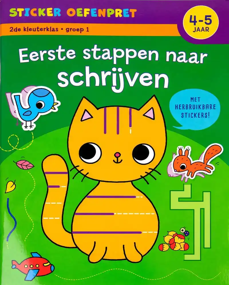 Oefenpret met stickers - Eerste schrijf spelletjes 4-5 jaar