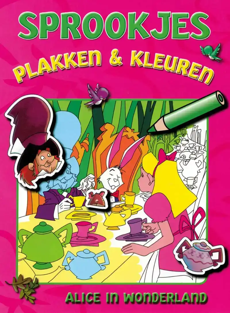 Sprookjes plakken en kleuren Alice in wonderland